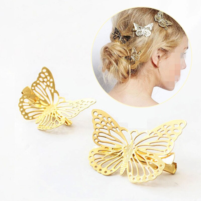 2 Pieces Shiny Metal Hair Butterfly Clips Hairpin Headband Hair Accessories – Close Up – Accessories | Hanaya Pakistan