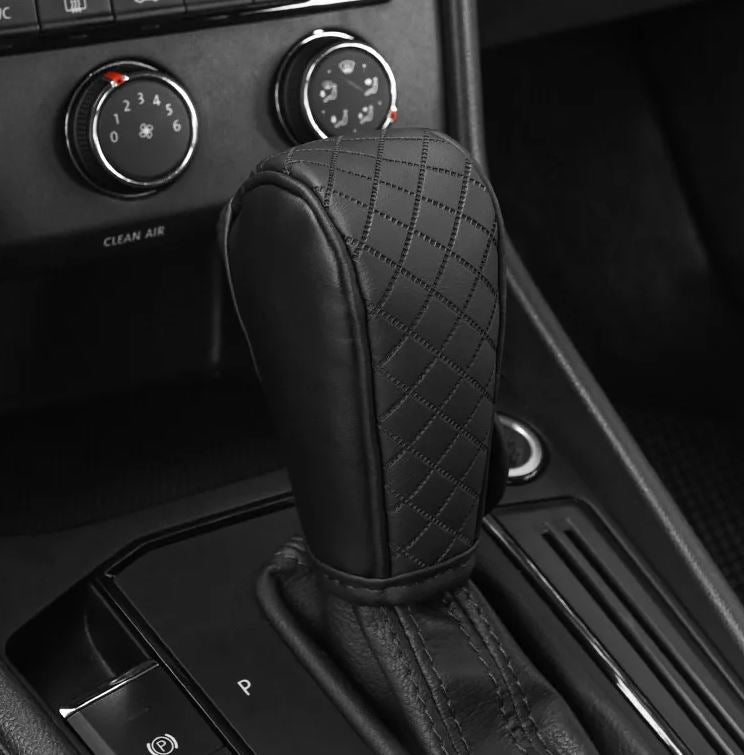 Car Gear Shift Handle Cover PU Leather Non-Slip Wear-resistant Shift Knob Decor Protective Cover Universal Car Interior Ac...