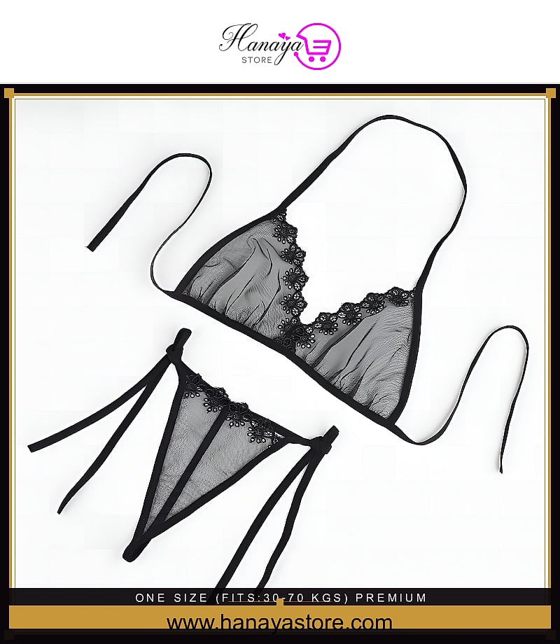 One Size (Fits:30-70 KGS) Premium Sleepwear Bridal Wear Bra set Lingerie Set Women Underwear Bikini Three-point Set (weight:30-70 KGS)