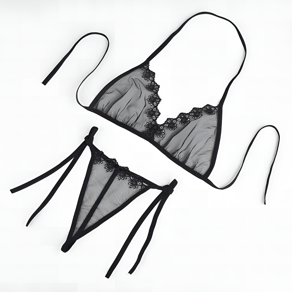 One Size (Fits:30-70 KGS) Premium Sleepwear Bridal Wear Bra set Lingerie Set Women Underwear Bikini Three-point Set (weight:30-70 KGS)