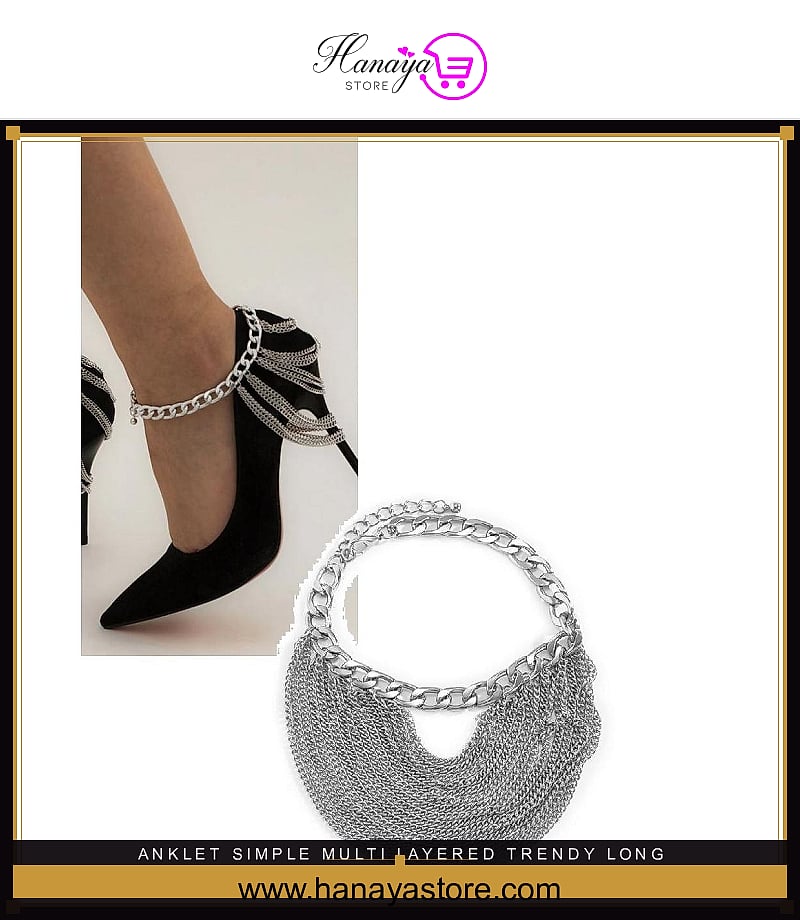 Anklet Simple Multi Layered Trendy Long 1 Piece Shoe Chain Anklet Shoe Chain – anklet Online in Pakistan | Hanaya