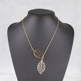 Trendy Two Leaf Classy Elegant Necklace – Close Up – Accessories | Hanaya Pakistan