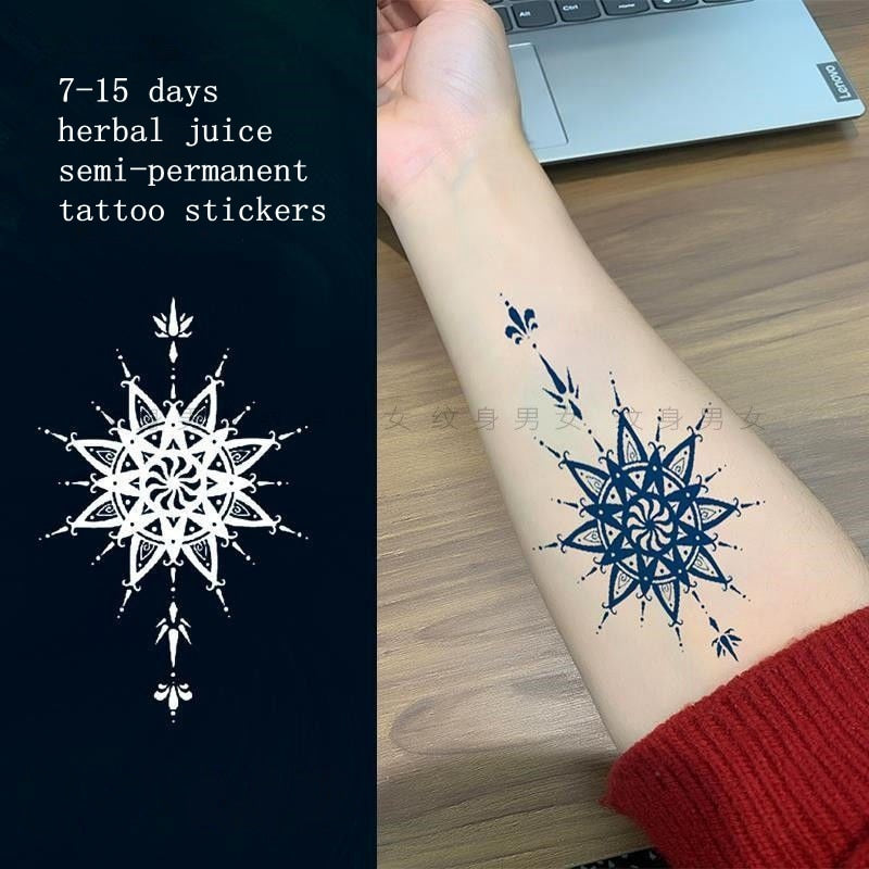 Waterproof Temporary Tattoo Sticker flower rose fake hand tattoo leg tattoo neck tattoo wrist tattoo thigh tattoo back tattoo arm tattoo foot tattoo Mehndi Henna