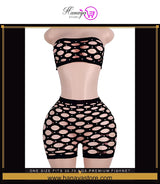 One Size (Fits:30-70 KGS) Premium Fishnet Sleepwear Bridal Wear Bra set Lingerie Set Women Underwear Bikini Three-point Se...