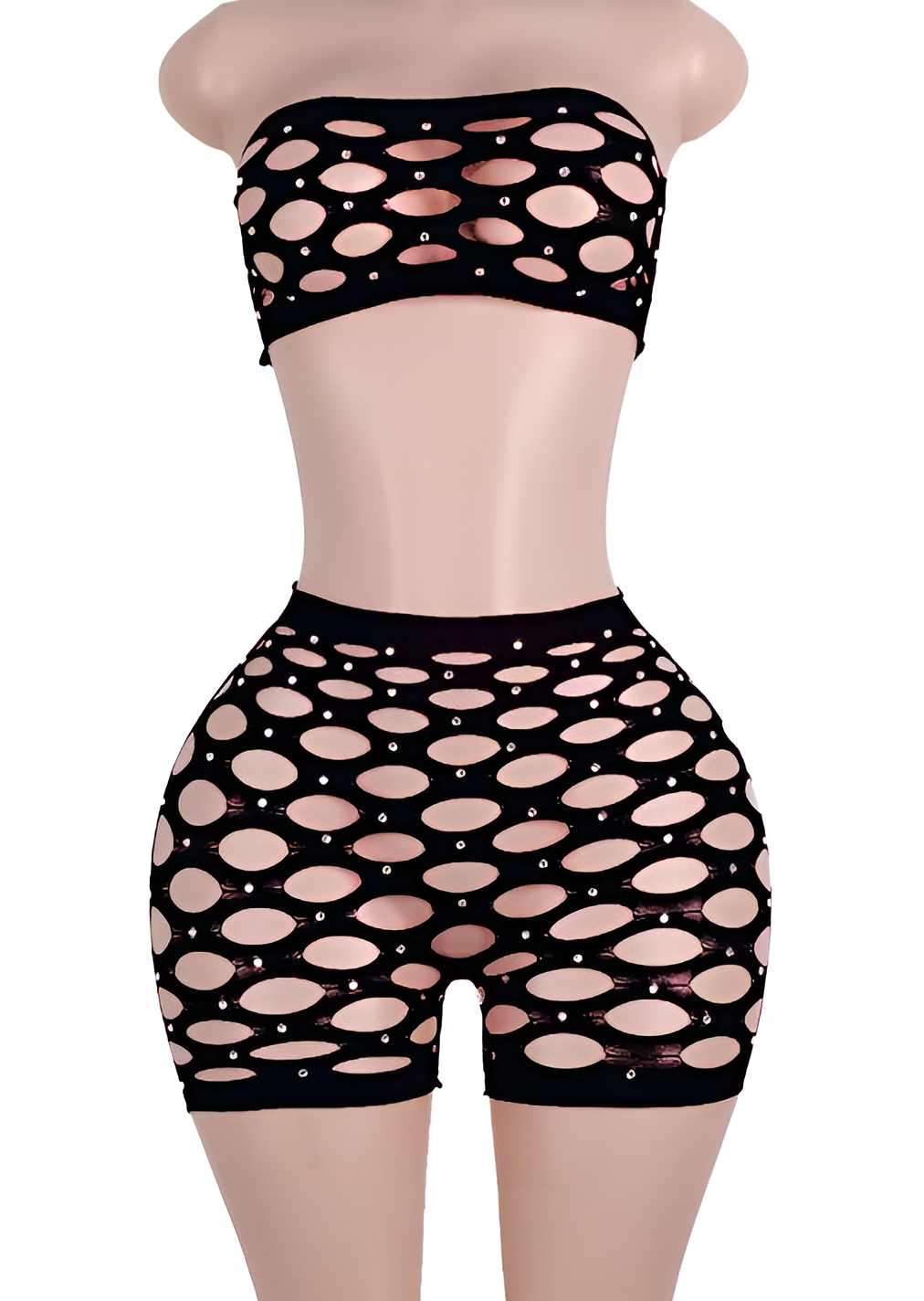 One Size (Fits:30-70 KGS) Premium Fishnet Sleepwear Bridal Wear Bra set Lingerie Set Women Underwear Bikini Three-point Se...