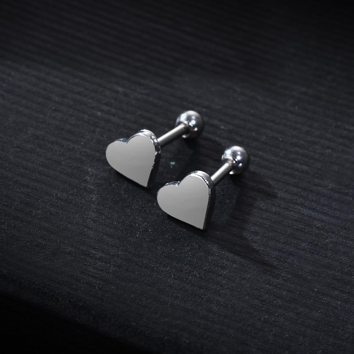 2 Pieces Cartilage Heart Small Helix Stud Tragus Ear Piercing Earring – View 4 – Accessories | Hanaya Pakistan