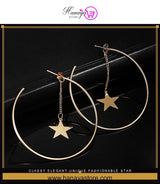 Classy Elegant Unique Fashionable Star Inside Circle Drop Earring – Earrings Online in Pakistan | Hanaya