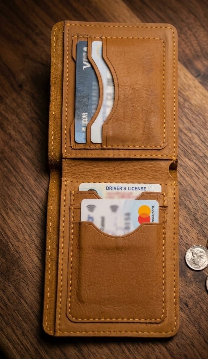 Genuine Leather Wallet for Men | Crazy Horse Pull-Up Cowhide Bifold Wallet with Card Slots & Cash Compartment