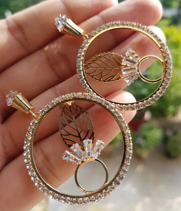 High Quality Cubic Zircon CZ Shinny Round Hoop Party Wedding Trendy Earring – Earrings Online in Pakistan | Hanaya