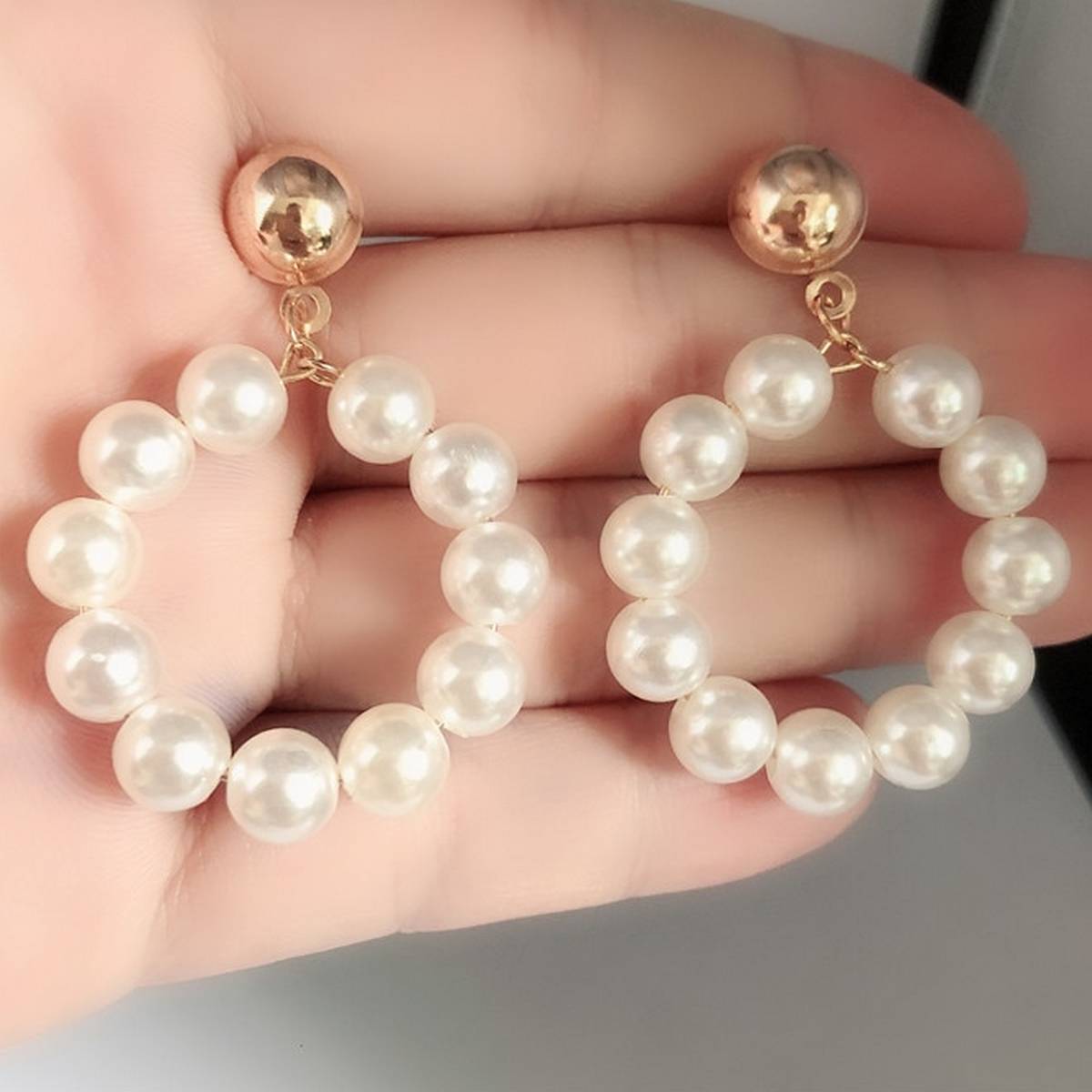 High Quality Classy 0.5 cm Round Pearls Trendy Earring – Earrings Online in Pakistan | Hanaya