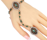 Trendy Royal Turkish Wedding Adjustable Bracelet Linked Classy Finger Ring – Image 2 of 3