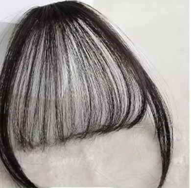 Hair Bangs Clip in Hair Extensions Clip On Bangs Wispy Bangs Fringe with Temples Hairpieces For Women – Close Up – Accesso...
