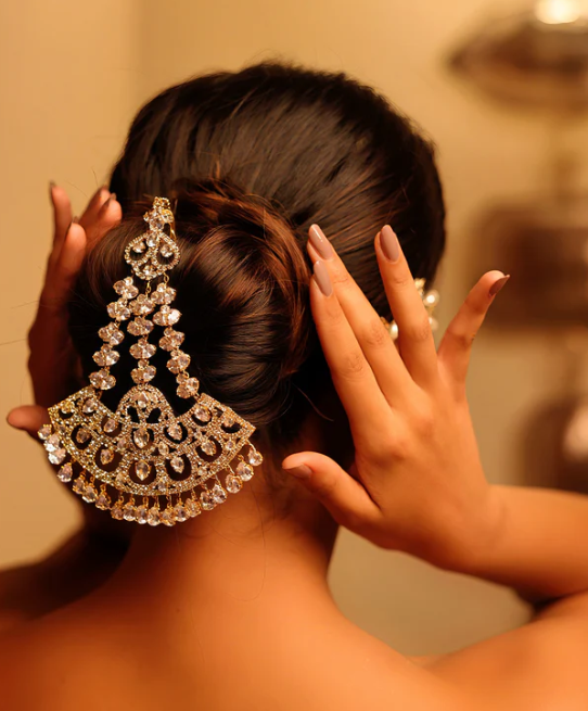 Multi Layered Head Chain Jhoomar Headpiece for Women - Matha Patti, Passa, Sheesh Phool, Mang Tikka, Bridal Head Jewelle