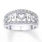 Trendy High Class Mom Love Gem CZ Ring For Women - 18 Size – Close Up – Accessories | Hanaya Pakistan