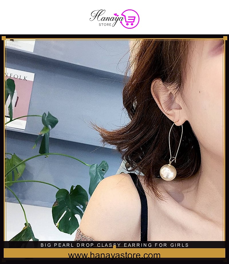 Big Pearl Drop Classy Earring For Girls – Earrings Online in Pakistan | Hanaya