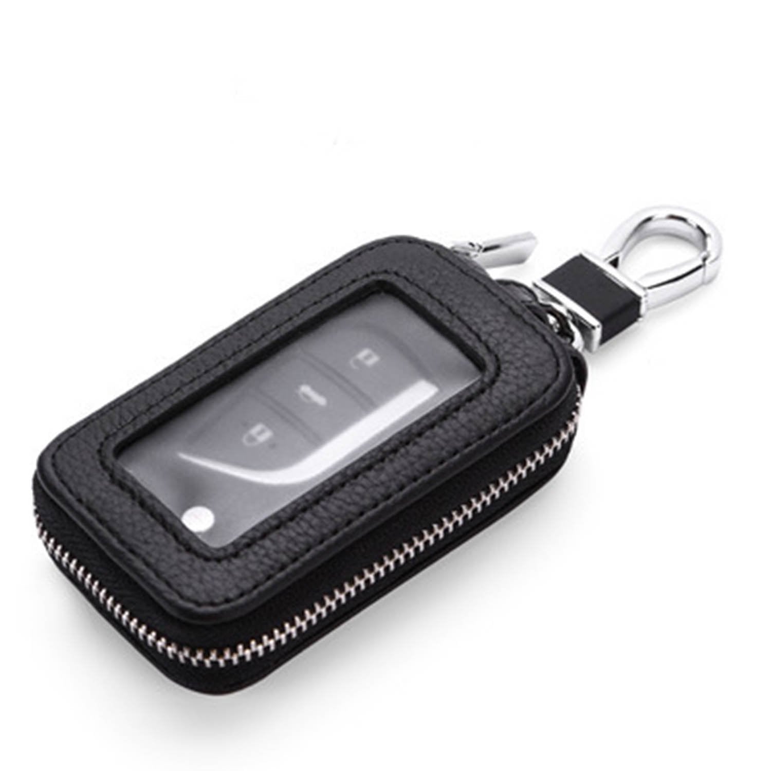 Car Key Holder Leather Vehicle Universal Remote Key FOB Smart Key Protector Keychain Case