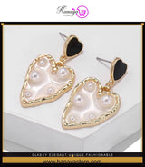 Classy Elegant Unique Fashionable Pearls Inside Heart Shaped Drop Earring – Earrings Online in Pakistan | Hanaya