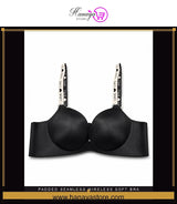 Padded Seamless Wireless Soft Bra Women's Bras Padded Seamless Wireless Strap Soft Palm Pad Design Four Rows Of Three Bu