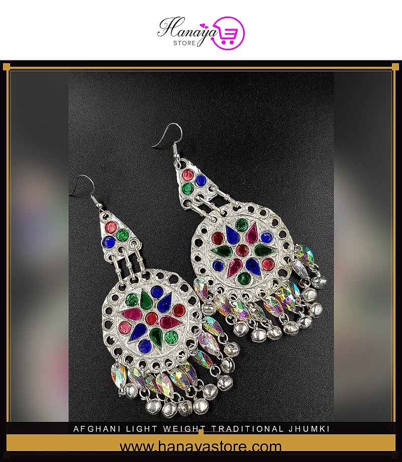 Afghani Light Weight Traditional Jhumki Classy Party Wedding Earring For Girls – Accessories Online in Pakistan | Hanaya