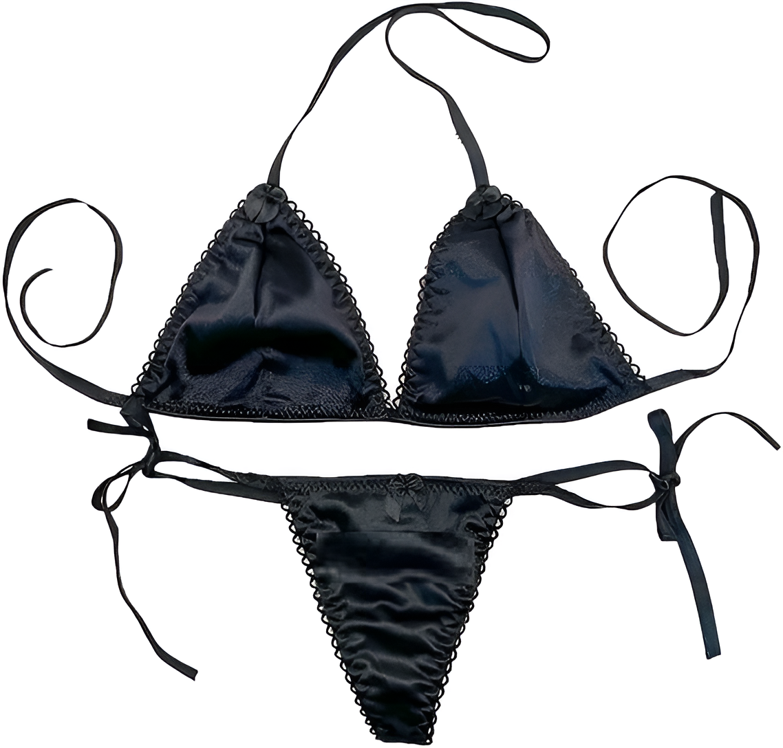 One Size Fits 40 70 Kgs Sleepwear Silk Type Bra Lingerie Set Women Underwear Bikini Three Point Set – Buy bra & panty online in Pakistan