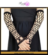Fishnet Lace Hollow Elasticity Long Hand Lolita Gloves Fashionable Women Gloves Arm Cuff Party Wear – Accessories Online i...