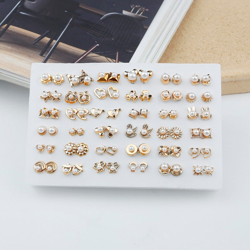 36-Pair Fashion Earring Set for Girls – High Class & Trendy Jewelry Collection – Earrings Online in Pakistan | Hanaya