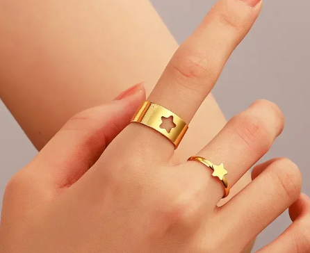 Adjustable Love Star 2 Ring For Women Ring Jewelry Jewellery Girls Fashion – Accessories Online in Pakistan | Hanaya