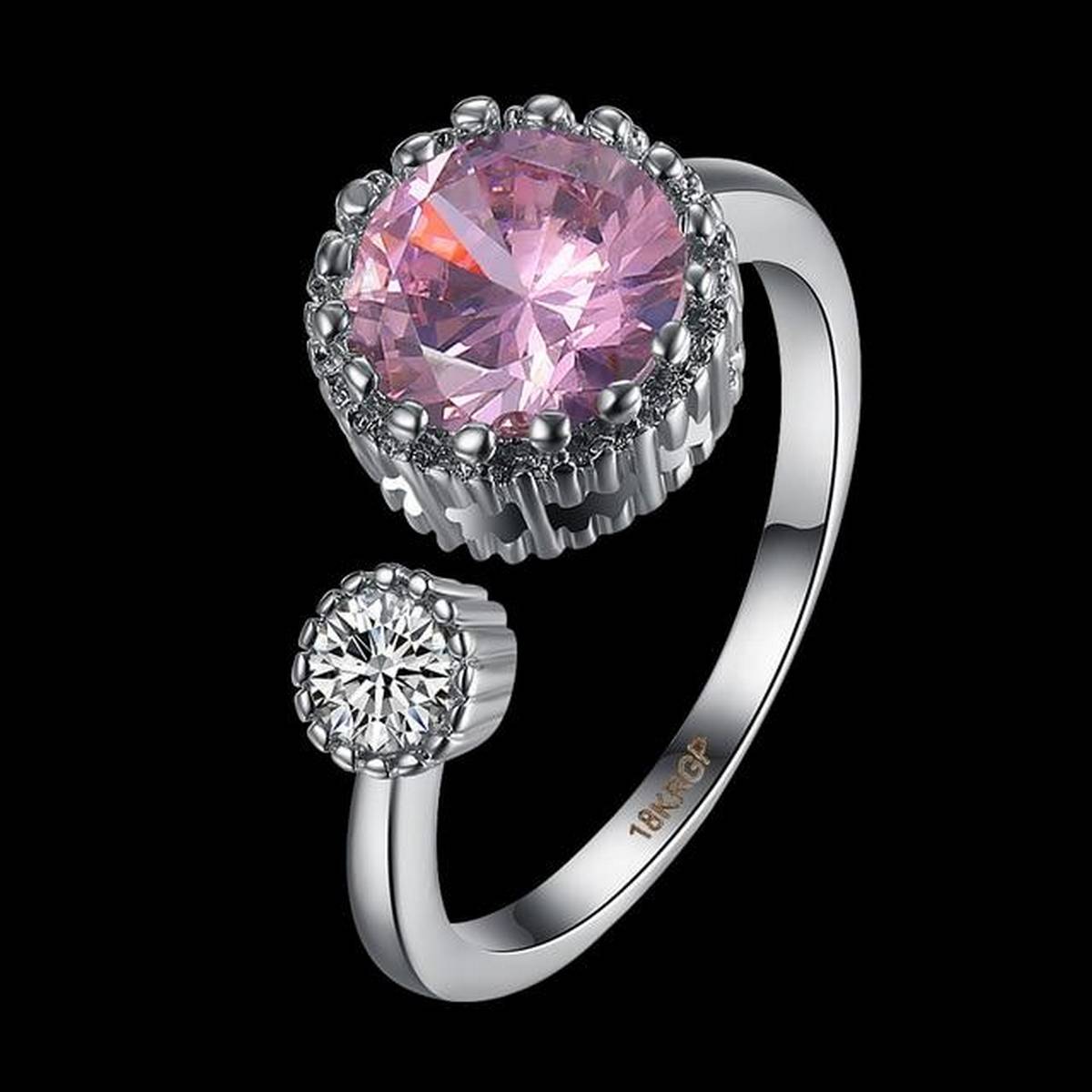 Trendy Unique Adjustable Ring With 2 zircons Beautiful Fashionable-FREE Gift Box – Accessories Online in Pakistan | Hanaya