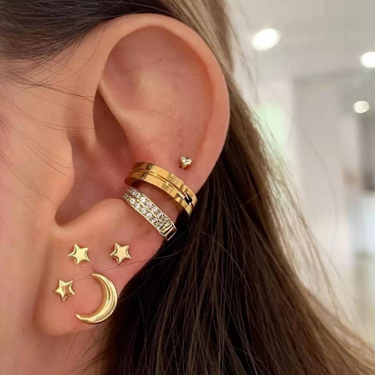 Trendy Classy 7 Pieces Per Set Elegant Golden Elegant Cuff & Earring – Accessories Online in Pakistan | Hanaya