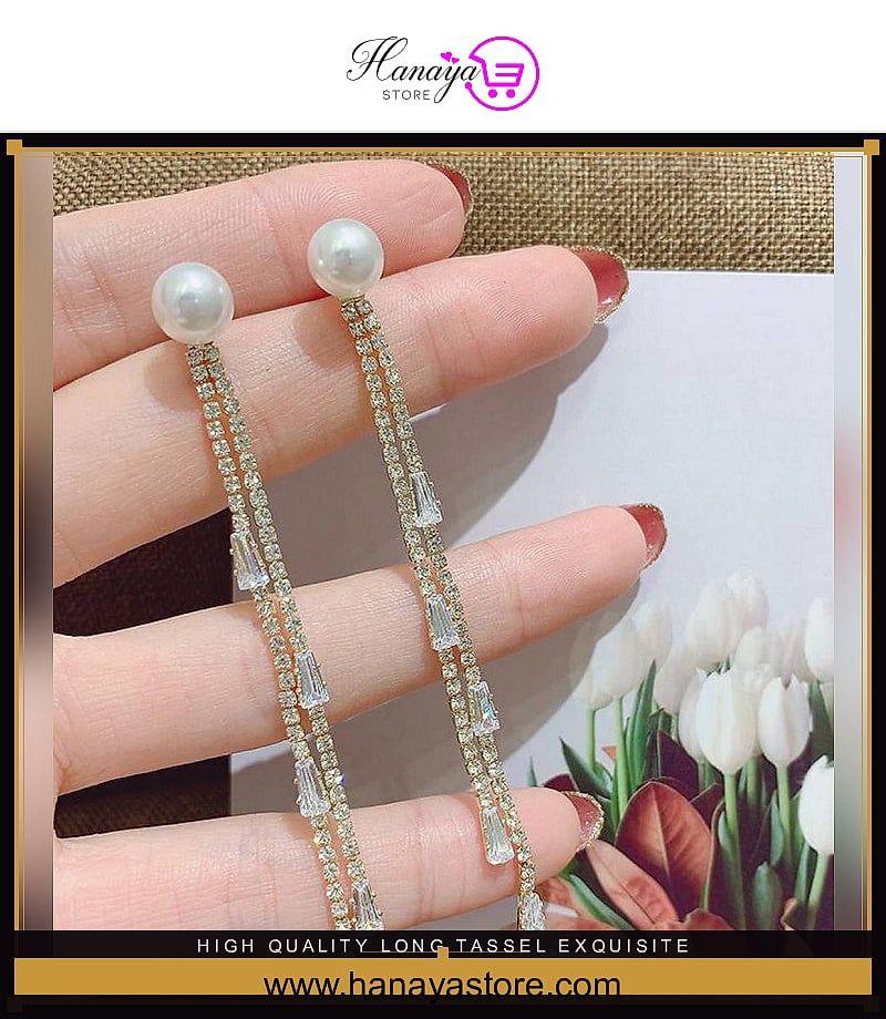 High Quality Long Tassel Exquisite Elegant Stylish Earring – Earrings Online in Pakistan | Hanaya