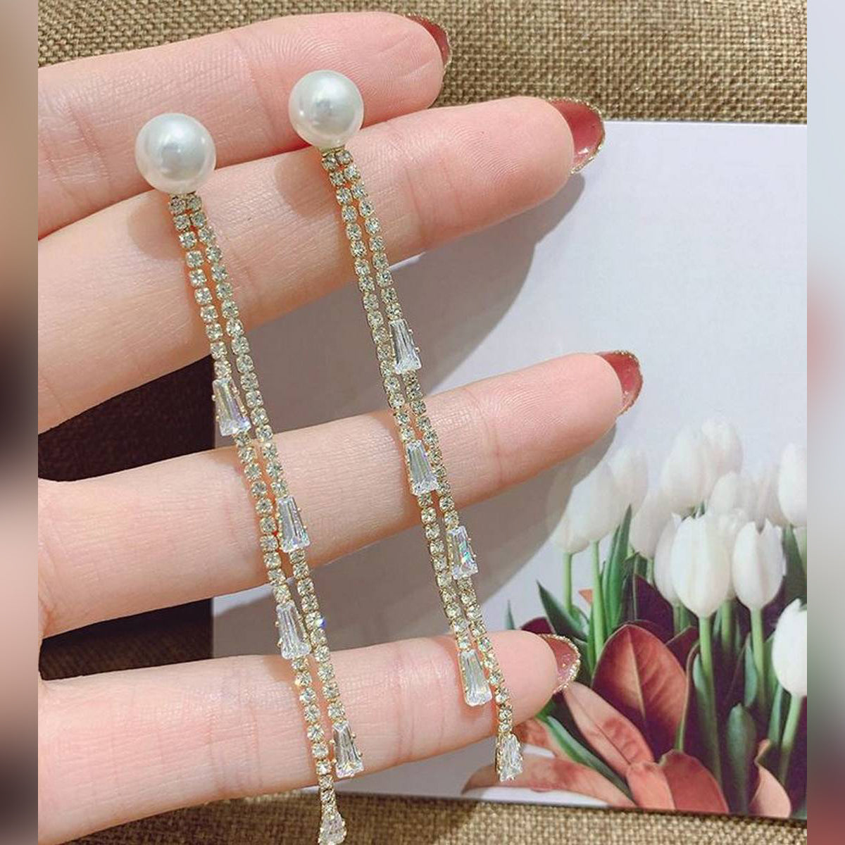 High Quality Long Tassel Exquisite Elegant Stylish Earring – Earrings Online in Pakistan | Hanaya
