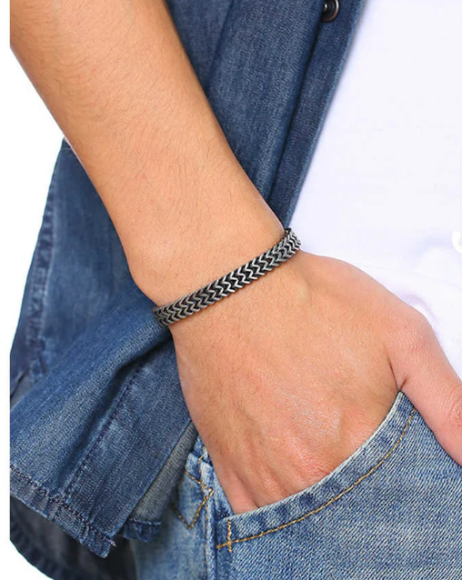 Stainless Steel SS Premium Bracelet Stylish Wristband for Men, Couples Jewelry Gift Best Stylish – Image 5 of 5
