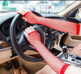 Fishnet Lace Hollow Elasticity Long Hand Gloves Fashionable Women Gloves – Image 3 of 5