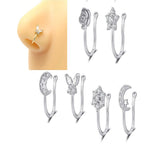 6pcs Non Piercing Nose Pin Set Adjustable Nostril Jewelry – Detail View – Nose Jewelry for Women Pakistan | Hanaya