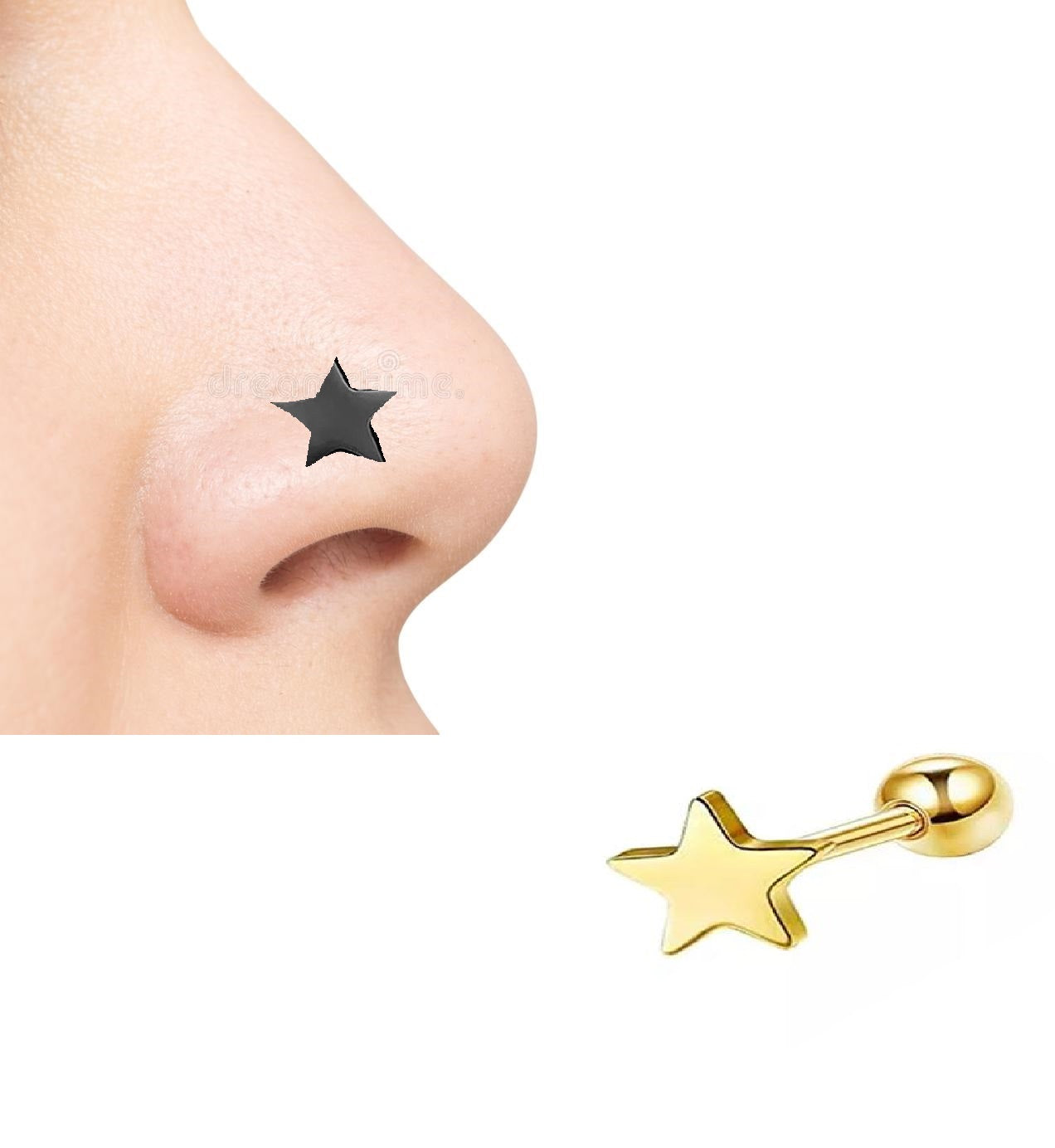Helix Piercing 1pc Nose Ring Body Jewelry – Helix Tragus Daith Conch Body Piercing Jewelry Pakistan | Hanaya Store