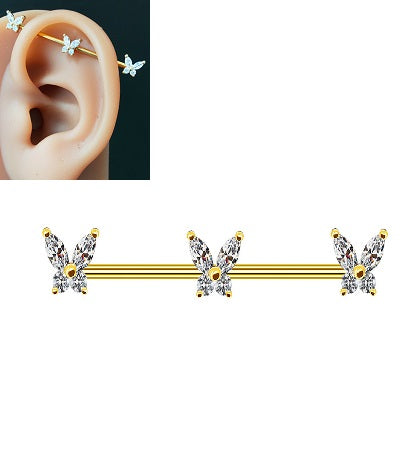 Steel 38mm Ear Plug 14G Piercing Industrial Cartilage Ear Jewelry Everyday Wear – Earrings Online in Pakistan | Hanaya