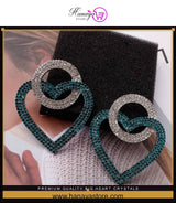 Premium Quality Big Heart Crystals Earrings for Party & Wedding – Earrings Online in Pakistan | Hanaya