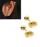 2-Piece Stainless Steel Circle Ear Plug – Piercing Barbell Cartilage Jewelry – Earrings Online in Pakistan | Hanaya