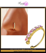 Non Piercing Clip On Thin Nose Pin Elegant Nostril Body Jewelry