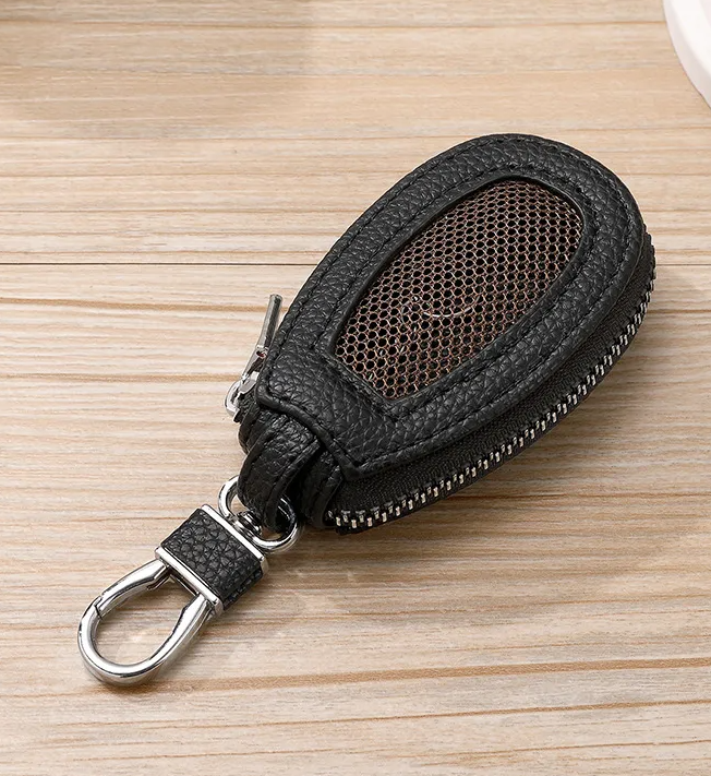 Car Key Holder Leather Vehicle Universal Remote Key FOB Smart Key Protector Keychain Case – Image 2 of 6