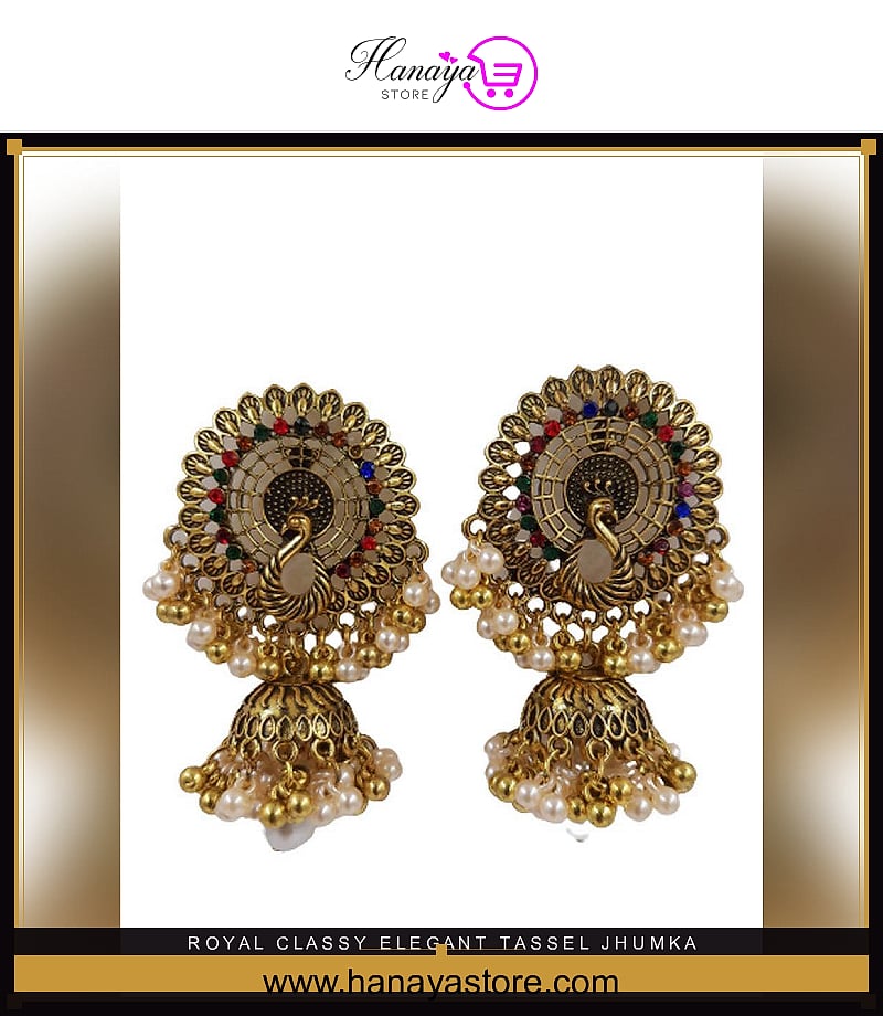 Royal Classy Elegant Tassel Jhumka Stylish Earring – Earrings Online in Pakistan | Hanaya