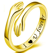 Adjustable Trendy Hug Ring I heart you forever Love Fashionable Ring For Women – Close Up – Accessories | Hanaya Pakistan