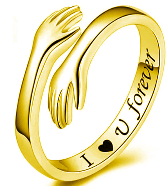 Adjustable Trendy Hug Ring I heart you forever Love Fashionable Ring For Women – Close Up – Accessories | Hanaya Pakistan
