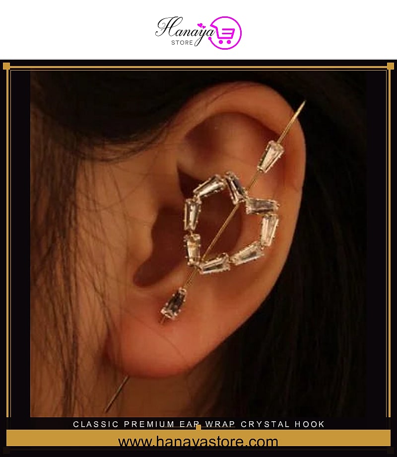 Classic Premium Ear Wrap Crystal Hook Classy Royal Party Fashion Earrings – Earrings Online in Pakistan | Hanaya