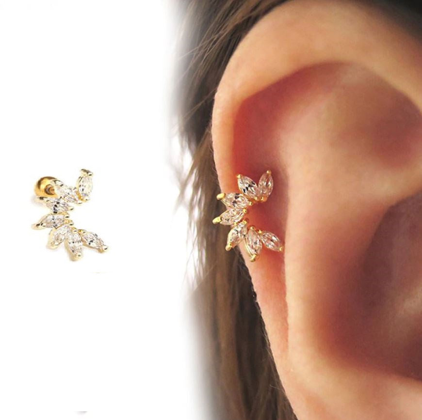 1 Piece Cartilage 6mm Long Helix 0.6mm Stud Crystal Tragus Piercing Earring – Accessories Online in Pakistan | Hanaya