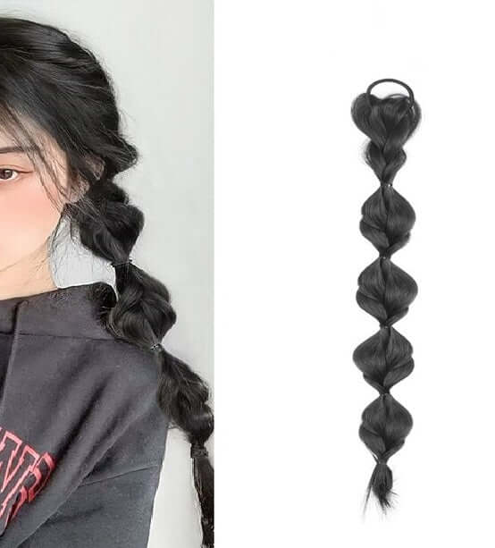 Effortless Style: High Elastic Synthetic Bubble Twist Ponytail Wig for Women - Enhance Your Look!