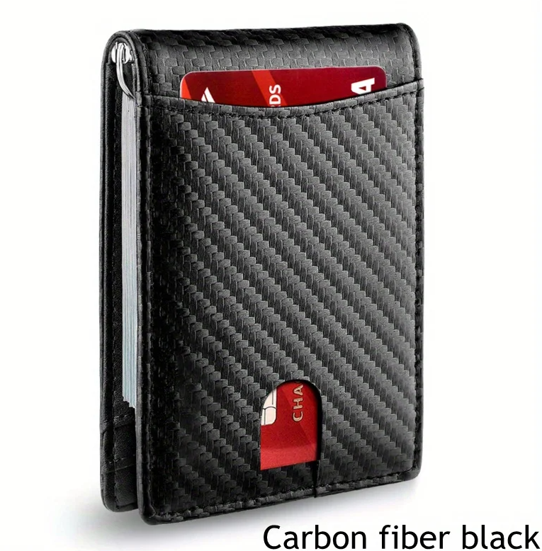 Slim RFID Blocking Wallet for Men – Portable, Multifunctional, Large Capacity – Close Up – Accessories | Hanaya Pakistan