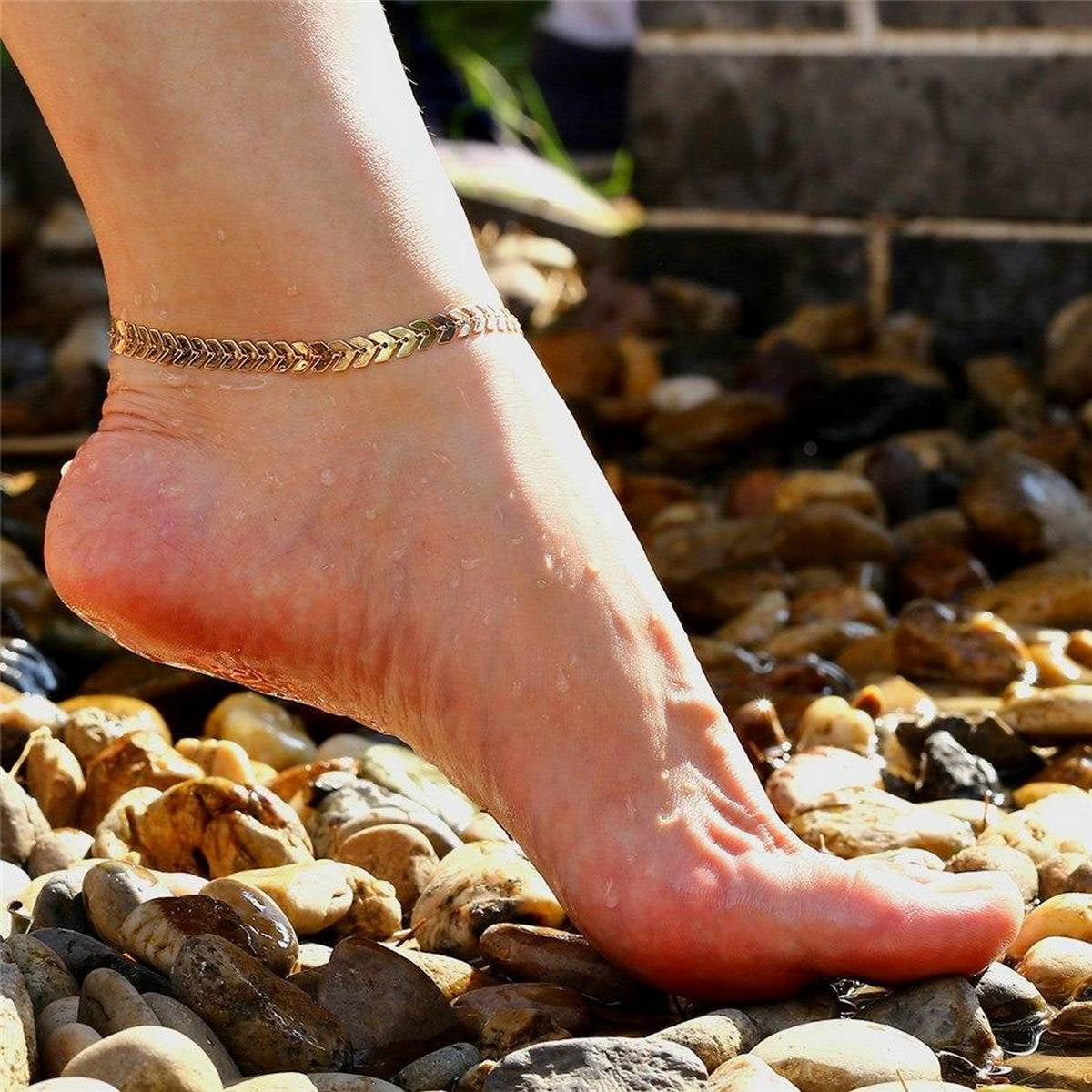 Beaded anklet for women — handmade summer beach style