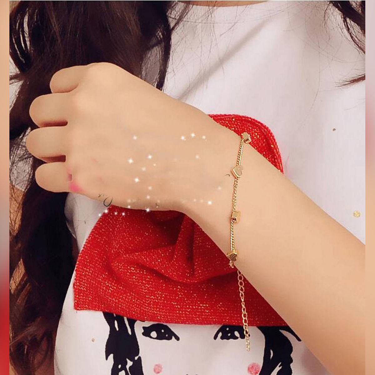 Delicate adjustable bracelet for girls — personalized name charm, cute and stylish jewelry gift