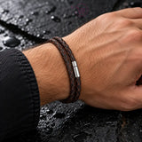 Braided Leather Bracelet Men or Women Magnetic Clasps